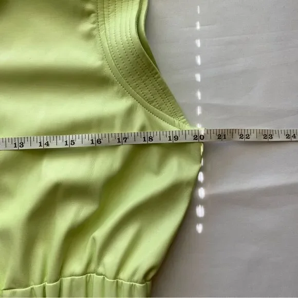 NWT House of Harlow 1960 Lime Green Vegan Leather Midi Shirt Dress Size Medium - Picture 15 of 16